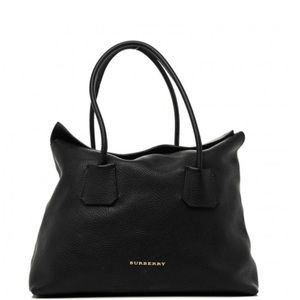 BURBERRY London Grainy Calfskin Medium Baynard Tote Black